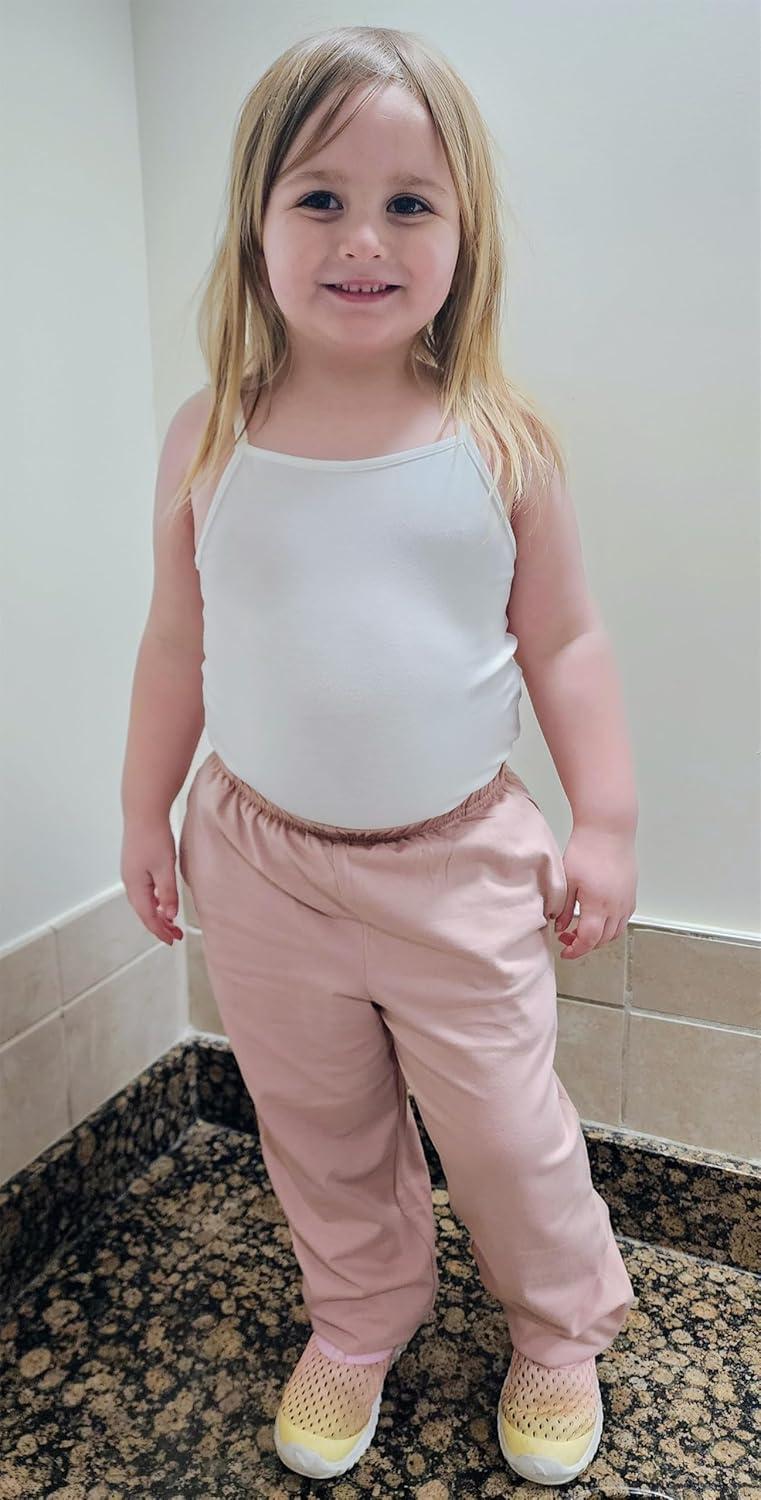 image:imageArshiner Girls 3 Piece Set Short Sleeve High Low Hem Overlay Top amp Cami with Sweatpants Kids Outfit 613 YearsPink