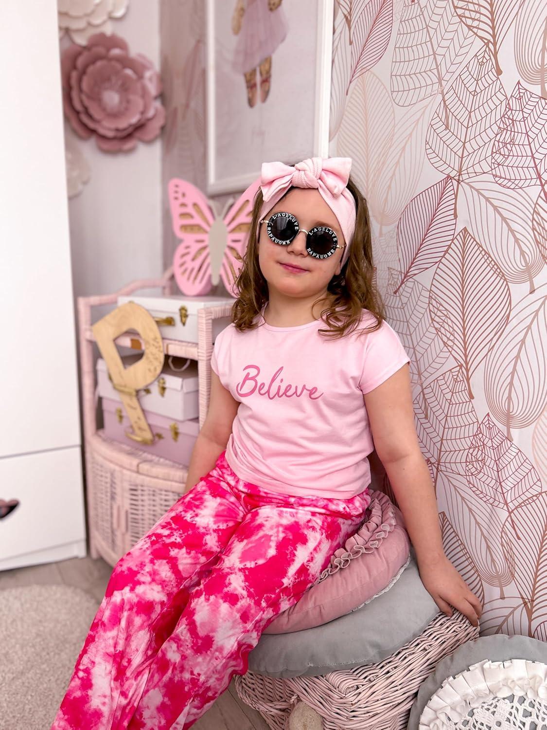 image:imageArshiner Girls Clothes 2 Piece Summer Outfits Drop Shoulder Top Pullover Sweatpants Jogger Set Sweatsuits Tracksuits 614YPink Tie Dye