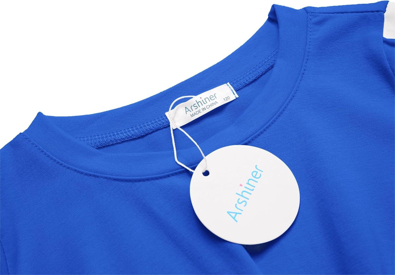image:imageArshiner Girls Clothing Sets Twist Front Top and Shorts 2 Piece Outfits Activewear Tracksuit 514 YearBlue Flower