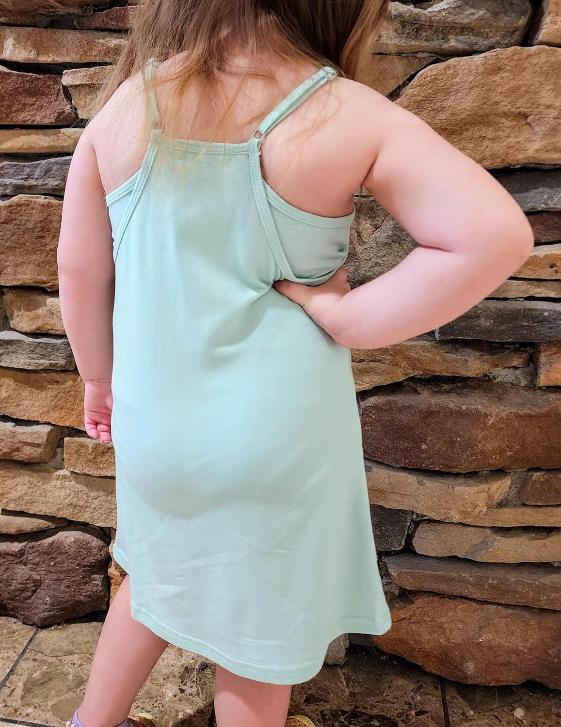 image:imageArshiner Girls Dress with Shorts Casual Summer Spaghetti Straps One Piece Romper Dresses with Pockets for Kid 515 YMint Green