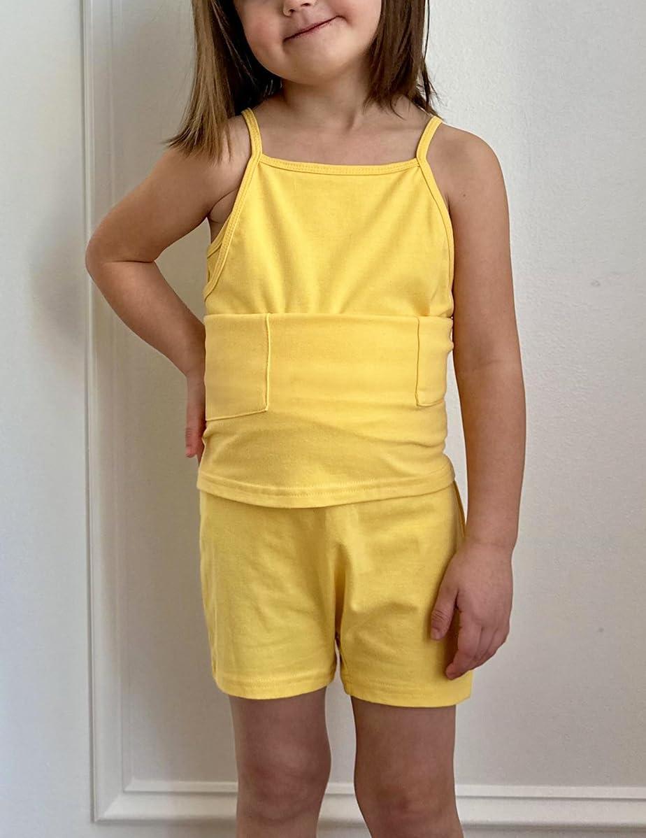 image:imageArshiner Girls Dress with Shorts Casual Summer Spaghetti Straps One Piece Romper Dresses with Pockets for Kid 515 YYellow