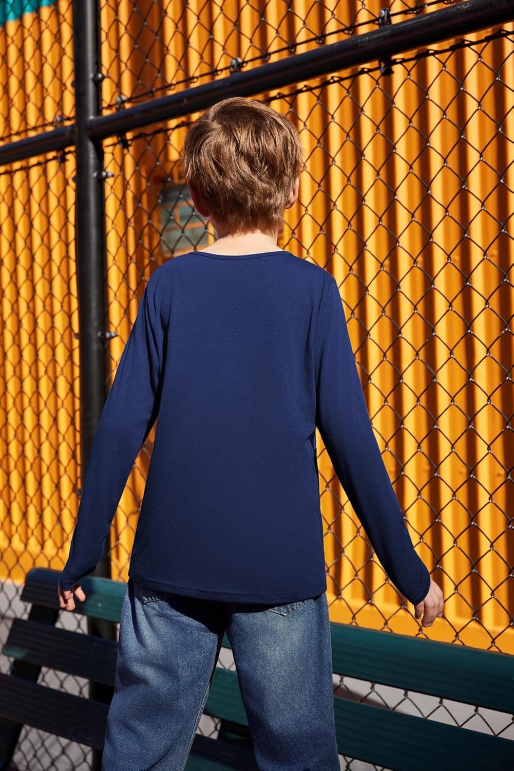 image:imageArshiner Kids Boys Henley Shirts Cotton Long Sleeve Crewneck TShirts Color Block Tee Tops 312 YearsNavy Blue