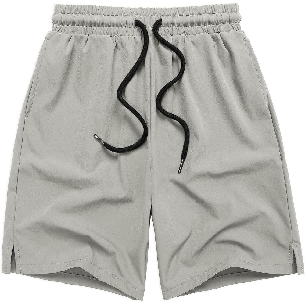 image:imageArshiner Boys Athletic Shorts Kids Youth Quick Dry Summer Shorts Running Hiking Casual with Pockets 513 YearsLight Grey