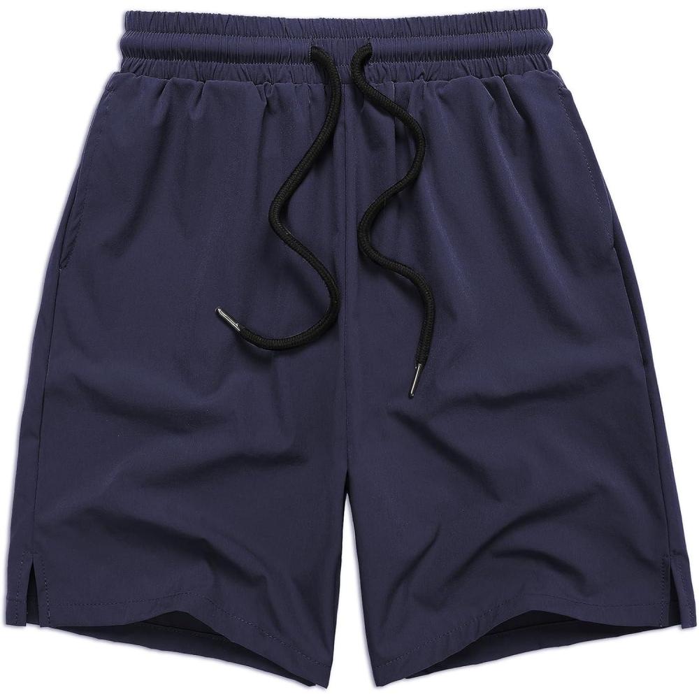 image:imageArshiner Boys Athletic Shorts Kids Youth Quick Dry Summer Shorts Running Hiking Casual with Pockets 513 YearsNavy Blue