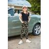 Arshiner 2 Piece Girl Clothes Outfits Spring Summer Ruffle Trim Tank Top Shirts and Pant Set with Pockets(Black-camouflage)
