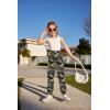 Arshiner 2 Piece Girl Clothes Outfits Spring Summer Ruffle Trim Tank Top Shirts and Pant Set with Pockets(Black-camouflage)
