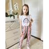 Arshiner 2 Piece Girl Clothes Outfits Spring Summer Ruffle Trim Tank Top Shirts and Pant Set with Pockets(White-color Stripes)