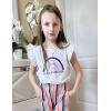 Arshiner 2 Piece Girl Clothes Outfits Spring Summer Ruffle Trim Tank Top Shirts and Pant Set with Pockets(White-color Stripes)