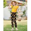 Arshiner 2 Piece Girl Clothes Outfits Spring Summer Ruffle Trim Tank Top Shirts and Pant Set with Pockets(Yellow-sunflower)