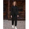 Arshiner 3 Piece Girls Jogger Set Sweatsuits Crop Sweatshirt Hoodie Adjustable Cami Top and Sweatpants(Black)