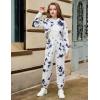 Arshiner 3 Piece Girls Jogger Set Sweatsuits Crop Sweatshirt Hoodie Adjustable Cami Top and Sweatpants(Black White-tie Dye)
