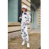 Arshiner 3 Piece Girls Jogger Set Sweatsuits Crop Sweatshirt Hoodie Adjustable Cami Top and Sweatpants(Black White-tie Dye)