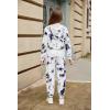 Arshiner 3 Piece Girls Jogger Set Sweatsuits Crop Sweatshirt Hoodie Adjustable Cami Top and Sweatpants(Black White-tie Dye)