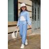 Arshiner 3 Piece Girls Jogger Set Sweatsuits Crop Sweatshirt Hoodie Adjustable Cami Top and Sweatpants(Blue)
