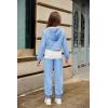 Arshiner 3 Piece Girls Jogger Set Sweatsuits Crop Sweatshirt Hoodie Adjustable Cami Top and Sweatpants(Blue)