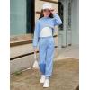 Arshiner 3 Piece Girls Jogger Set Sweatsuits Crop Sweatshirt Hoodie Adjustable Cami Top and Sweatpants(Blue)