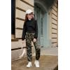 Arshiner 3 Piece Girls Jogger Set Sweatsuits Crop Sweatshirt Hoodie Adjustable Cami Top and Sweatpants(Camouflage)