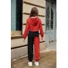 Arshiner 3 Piece Girls Jogger Set Sweatsuits Crop Sweatshirt Hoodie Adjustable Cami Top and Sweatpants(Red)
