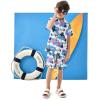 Arshiner Boys 2 Piece Outfits Hawaiian Shorts Sets Button Down Shirt and Shorts Summer Beach Clothes for 2-12 Years(White – Palm Tree)