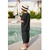 Arshiner Boy’s 2 Pieces Clothes Set Henley Shirt Short Sleeve and Pants Wide Leg Baggy Summer Casual Outfits(Black)