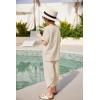 Arshiner Boy’s 2 Pieces Clothes Set Henley Shirt Short Sleeve and Pants Wide Leg Baggy Summer Casual Outfits(Cream)
