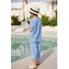Arshiner Boy’s 2 Pieces Clothes Set Henley Shirt Short Sleeve and Pants Wide Leg Baggy Summer Casual Outfits(Light Blue)