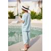 Arshiner Boy’s 2 Pieces Clothes Set Henley Shirt Short Sleeve and Pants Wide Leg Baggy Summer Casual Outfits(Sky Blue)