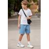 Arshiner Boys Athletic Shorts Kids Youth Quick Dry Summer Shorts Running Hiking Casual with Pockets 5-13 Years(Light Blue)