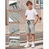 Arshiner Boys Athletic Shorts Kids Youth Quick Dry Summer Shorts Running Hiking Casual with Pockets 5-13 Years(Light Grey)