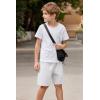 Arshiner Boys Athletic Shorts Kids Youth Quick Dry Summer Shorts Running Hiking Casual with Pockets 5-13 Years(White)