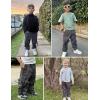 Arshiner Boys Cargo Joggers Pants Kids Elastic Waist Casual Pants Lightweight School Pants with 4 Pockets 5-12 Years(Dark Grey)