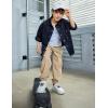 Arshiner Boys Cargo Joggers Pants Kids Elastic Waist Casual Pants Lightweight School Pants with 4 Pockets 5-12 Years(Khaki)