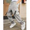 Arshiner Boys Cargo Joggers Pants Kids Elastic Waist Casual Pants Lightweight School Pants with 4 Pockets 5-12 Years(Light Grey)