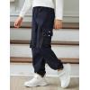 Arshiner Boys Cargo Joggers Pants Kids Elastic Waist Casual Pants Lightweight School Pants with 4 Pockets 5-12 Years(Navy Blue)