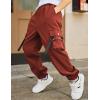 Arshiner Boys Cargo Joggers Pants Kids Elastic Waist Casual Pants Lightweight School Pants with 4 Pockets 5-12 Years(Wine Red)