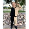 Arshiner Boys Cartoon Face Print Two Tone Crewneck Sweatshirt and Pants Set Tracksuits Outfits Size (2T – 7-8)(Black & Brown)