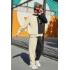 Arshiner Boys Cartoon Face Print Two Tone Crewneck Sweatshirt and Pants Set Tracksuits Outfits Size (2T – 7-8)(Cream & Black)