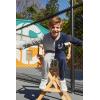 Arshiner Boys Cartoon Face Print Two Tone Crewneck Sweatshirt and Pants Set Tracksuits Outfits Size (2T – 7-8)(Grey & Navy Blue)