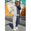 Arshiner Boys Cartoon Face Print Two Tone Crewneck Sweatshirt and Pants Set Tracksuits Outfits Size (2T – 7-8)(Grey & Navy Blue)