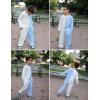 Arshiner Boys Cartoon Face Print Two Tone Crewneck Sweatshirt and Pants Set Tracksuits Outfits Size (2T – 7-8)(White & Light Blue)