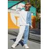 Arshiner Boys Cartoon Face Print Two Tone Crewneck Sweatshirt and Pants Set Tracksuits Outfits Size (2T – 7-8)(White & Light Blue)