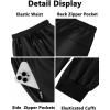 Arshiner Boys Casual Pants Elastic Waist Drawstring Kids Pants Youth Tapered Sweatpants Zipper Pockets Black