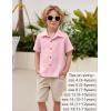Arshiner Boys Casual Short Sleeve Button Down Shirt Fashion Textured Summer Beach Shirt 3-13 Years Old(Deep Pink)