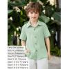 Arshiner Boys Casual Short Sleeve Button Down Shirt Fashion Textured Summer Beach Shirt 3-13 Years Old(Ice Green)