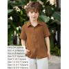 Arshiner Boys Casual Short Sleeve Button Down Shirt Fashion Textured Summer Beach Shirt 3-13 Years Old(Light Brown)
