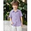 Arshiner Boys Casual Short Sleeve Button Down Shirt Fashion Textured Summer Beach Shirt 3-13 Years Old(Lilac)