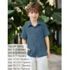 Arshiner Boys Casual Short Sleeve Button Down Shirt Fashion Textured Summer Beach Shirt 3-13 Years Old(Navy Blue)