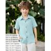 Arshiner Boys Casual Short Sleeve Button Down Shirt Fashion Textured Summer Beach Shirt 3-13 Years Old(Powder Blue)