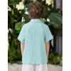 Arshiner Boys Casual Short Sleeve Button Down Shirt Fashion Textured Summer Beach Shirt 3-13 Years Old(Powder Blue)