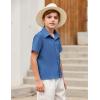 Arshiner Boys Casual Short Sleeve Button Down Shirt Fashion Textured Summer Beach Shirt 3-13 Years Old(Royal Blue)